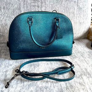 Dark Metallic Teal Coach Sierra Satchel